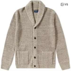 Polo by Ralph Lauren Men's Tan Shawl Collar Cardigan LARGE